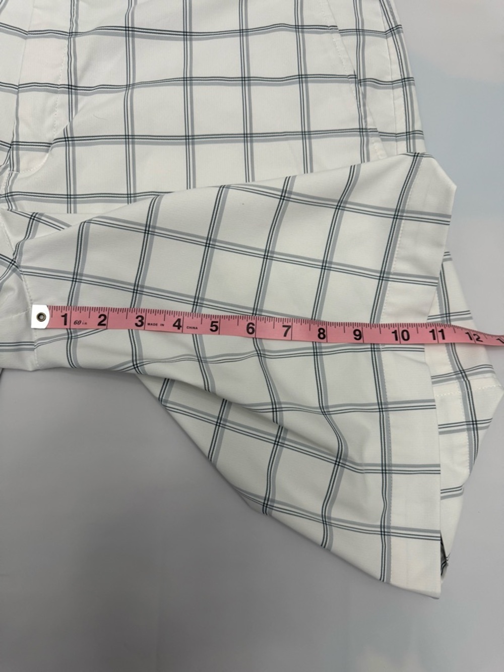 Nike Golf Dri-Fit Plaid Shorts Mens 36 White Gray Performance Stretch - Picture 5 of 13